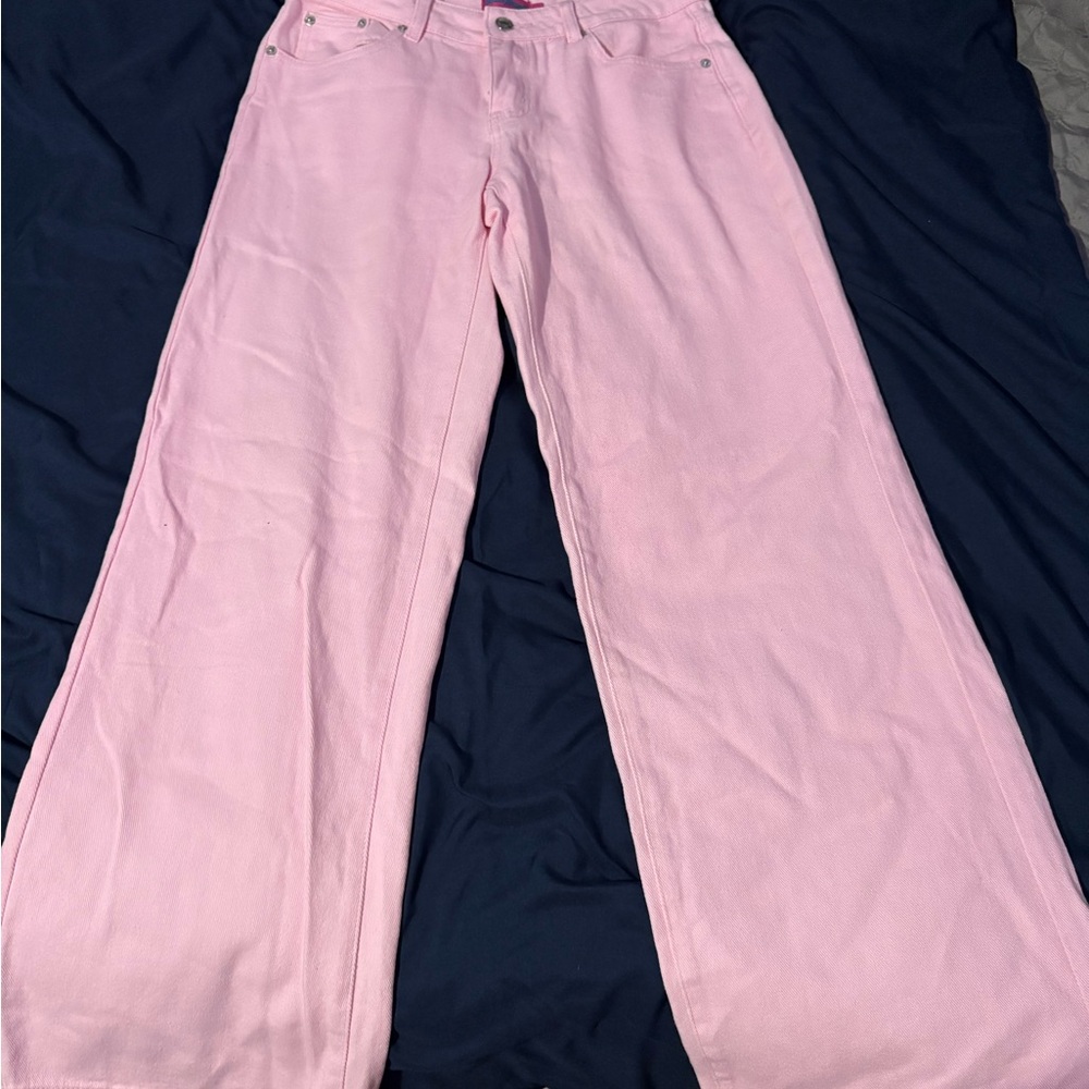 Edikted Light Pink Flare Jeans
